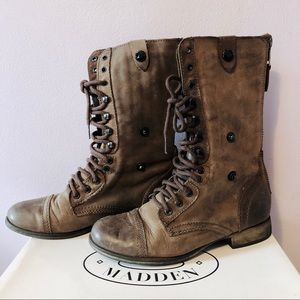 Steve Madden Brown Combat Boot